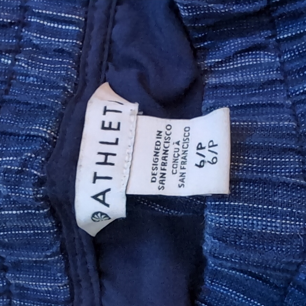 Athleta Navy Blue Wide-Leg Drawstring Track Pants - Picture 5 of 9